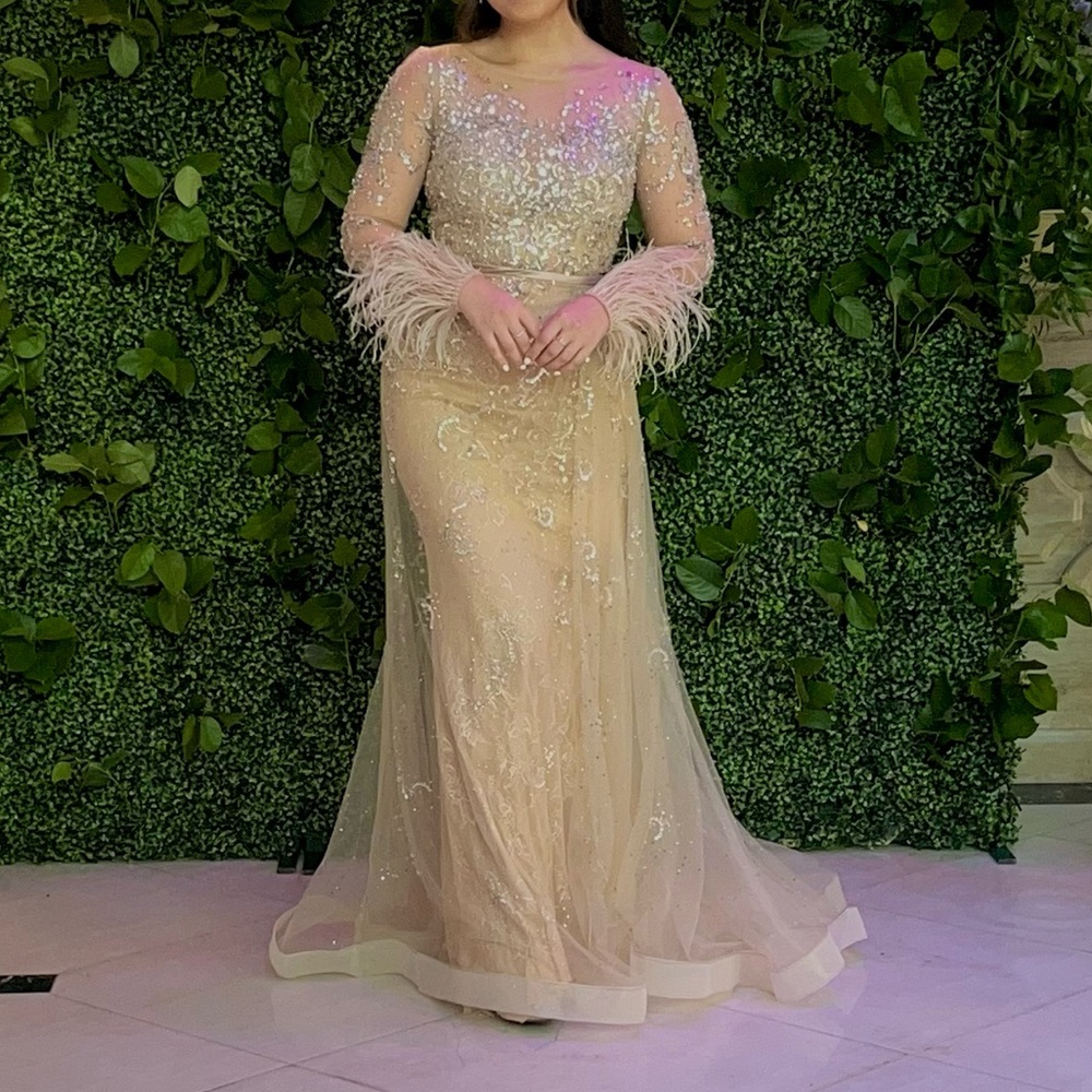 Nude Formal Evening Gown